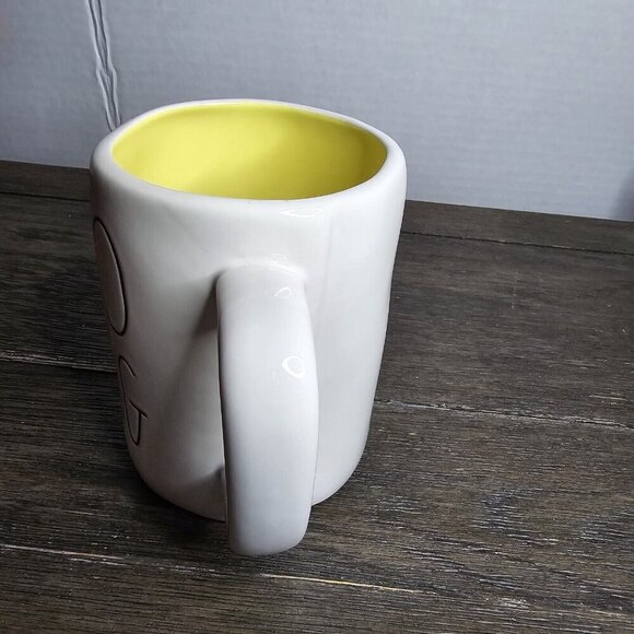 NWT Rae Dunn Artisan Hello Spring Mug Yellow Inside Magenta 2021 Farmhouse - Picture 3 of 8